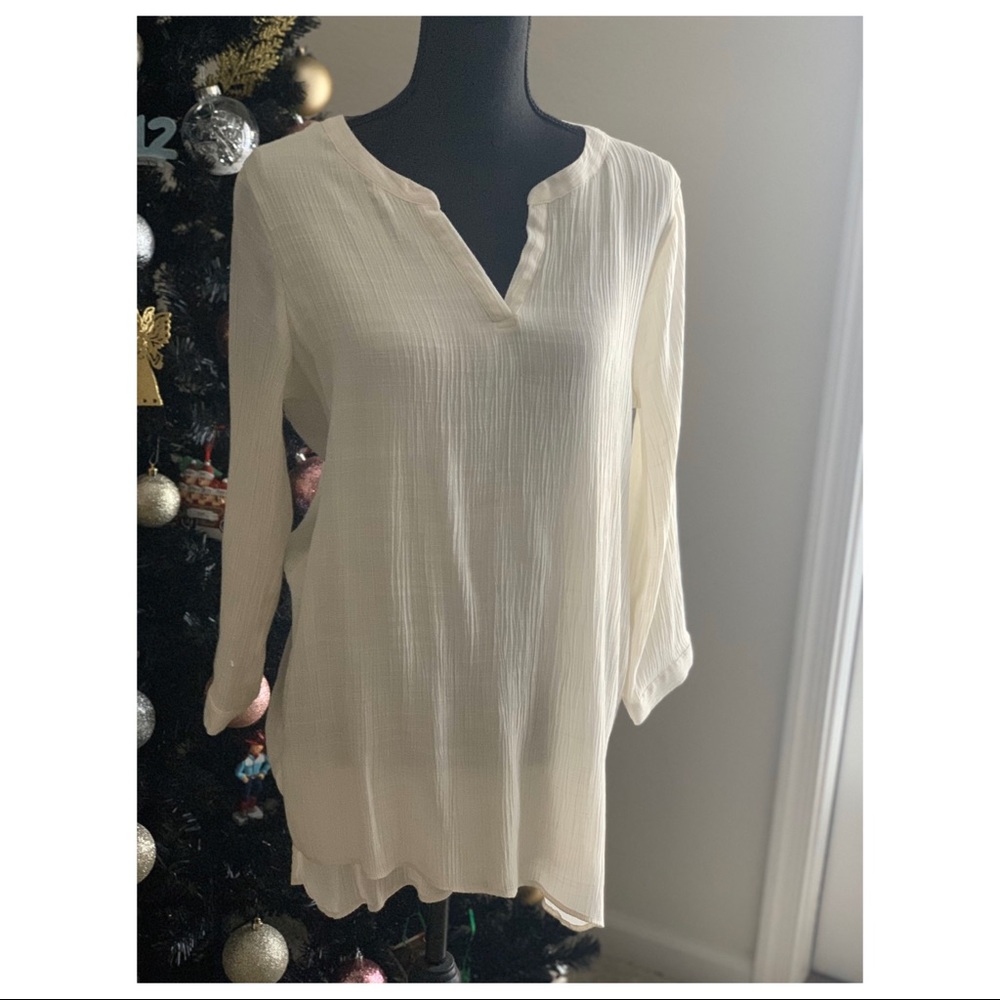 St. John’s Bay sheer top. L like new